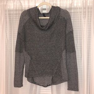 Jolie Black and White Pattern Cowl Neck Top